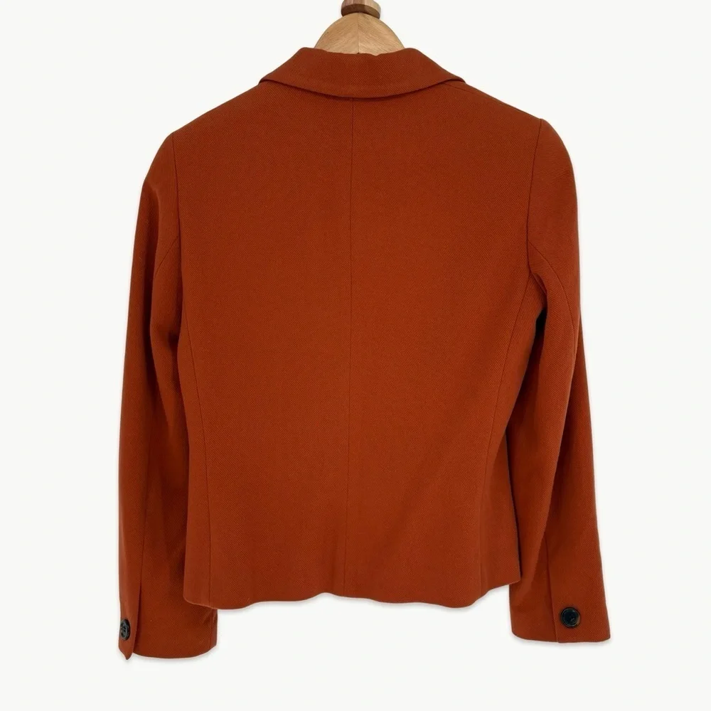 Vintage Ann Taylor Wool Cashmere Blazer Size 6 Burnt Orange 90s Classic - Picture 4 of 13